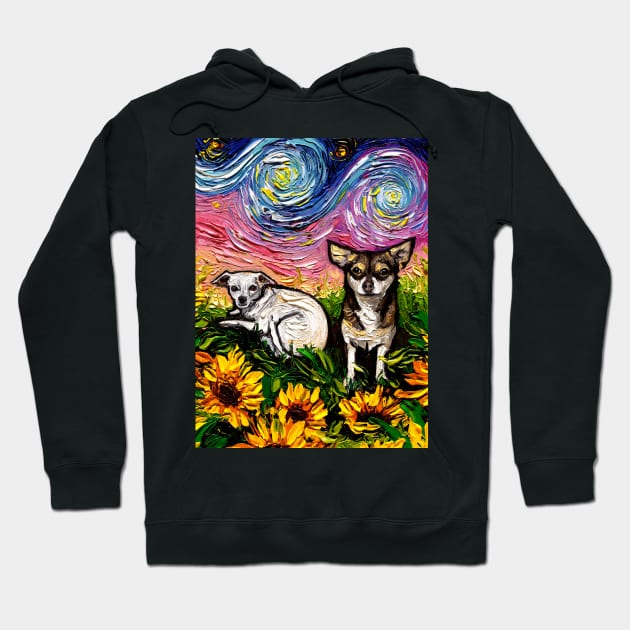 Two Chihuahuas Night Hoodie by sagittariusgallery